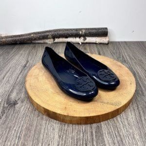 Tory Burch | Navy Plastic Reva Flats Size 5
